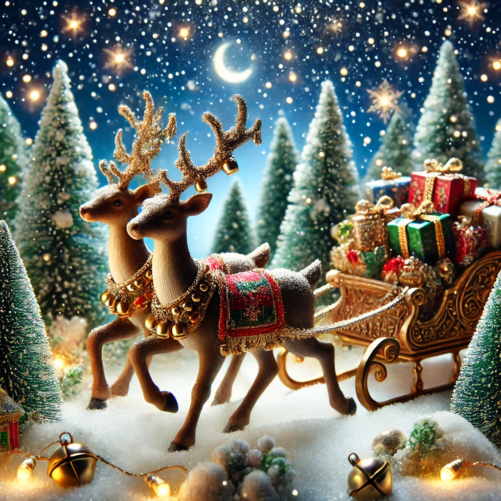 Reinsdyr som trekker en slede