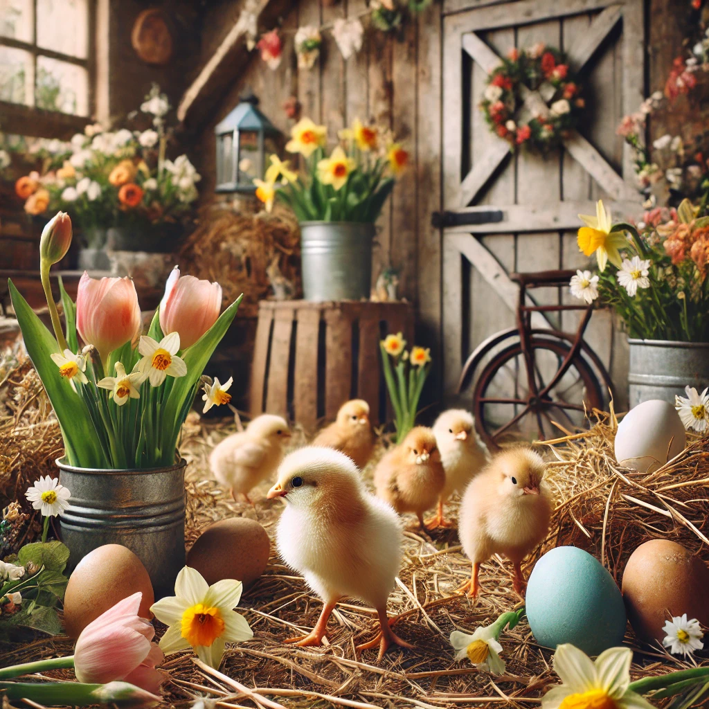 Påskekyllinger på gården