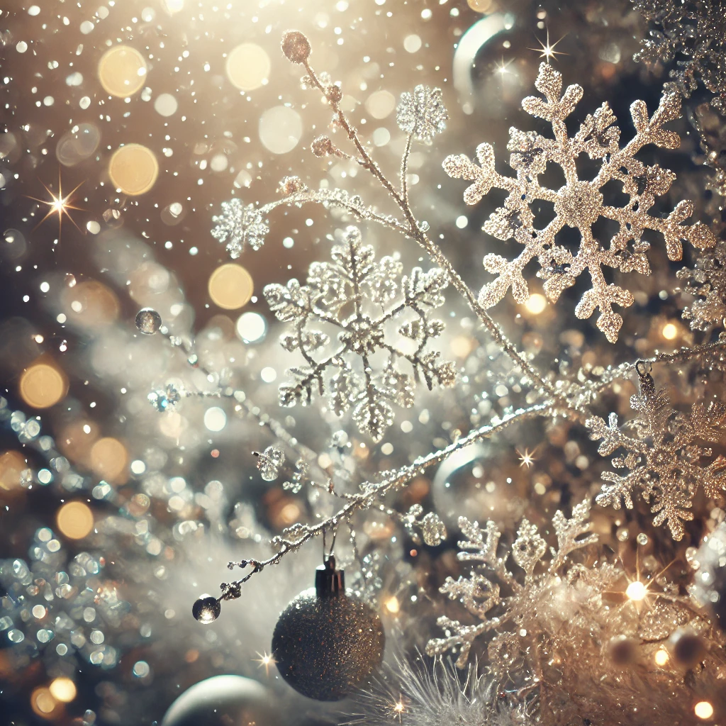 Snøfnugg som faller ved juletid