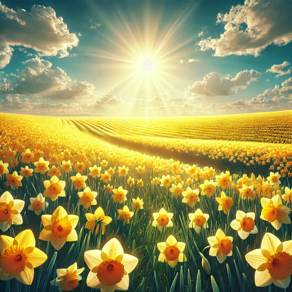 Påskeliljer i blomst